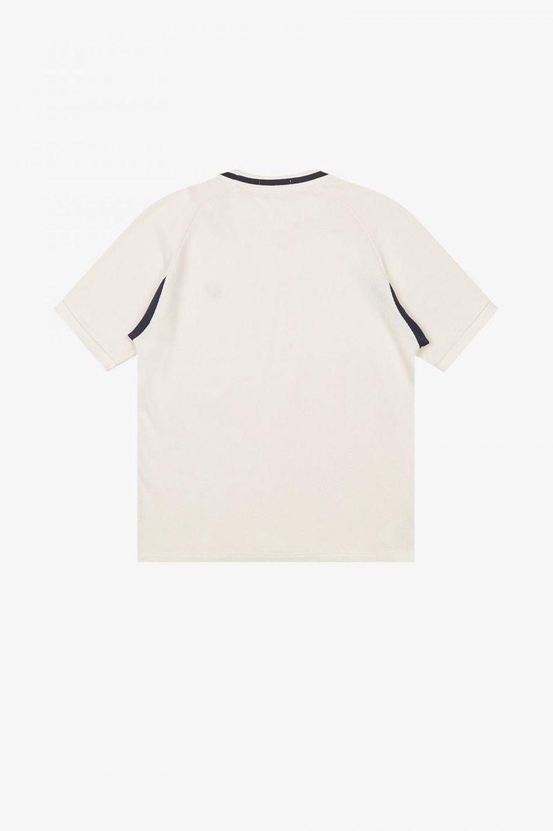 White Fred Perry M3844 Men's T Shirts | PH 1719DFMN